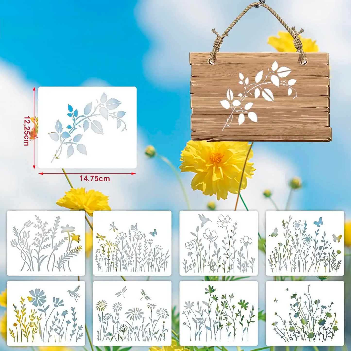 Stencils de Flores - 13x15cm