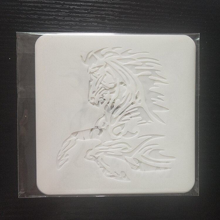 9Pcs/Set 13x13cm Animals Horse DIY