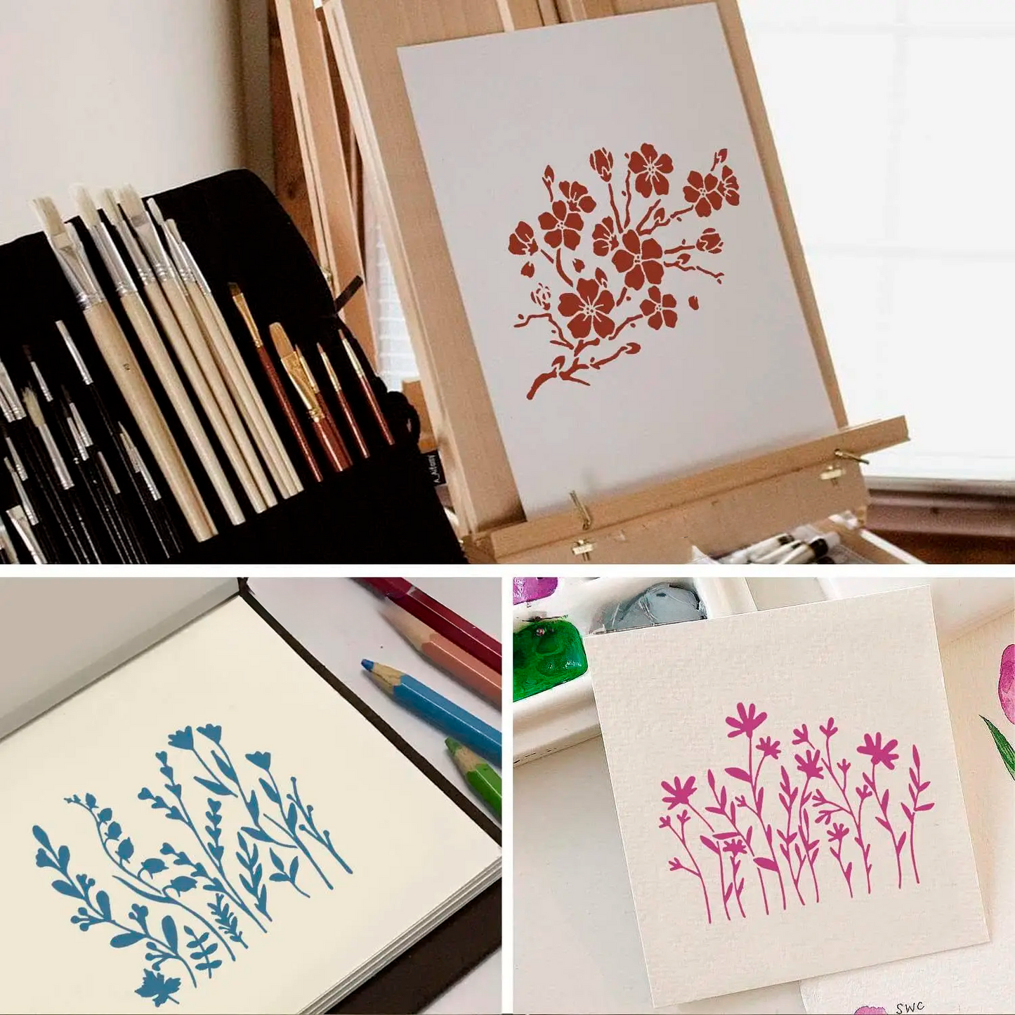 Stencils de Flores - 13x15cm