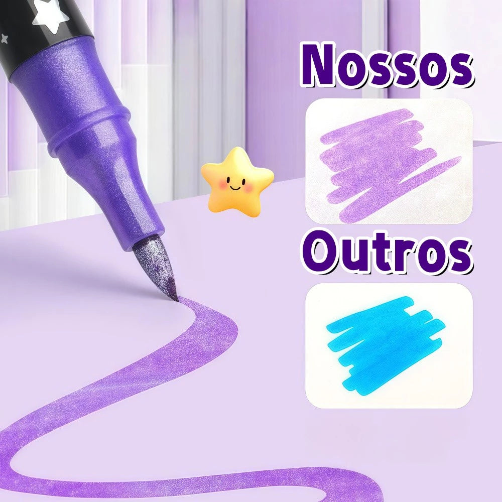 Canetas GliMax (ponta dupla cintilante)