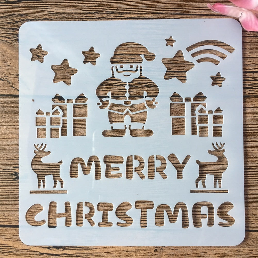 24Pcs/Set 15x15cm Stencils de Natal