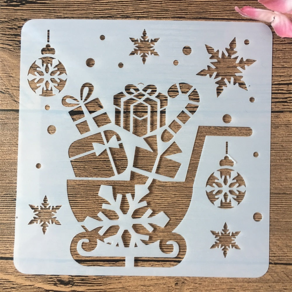 24Pcs/Set 15x15cm Stencils de Natal