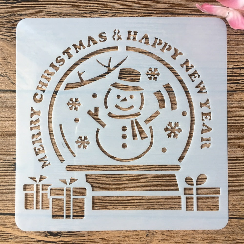 24Pcs/Set 15x15cm Stencils de Natal