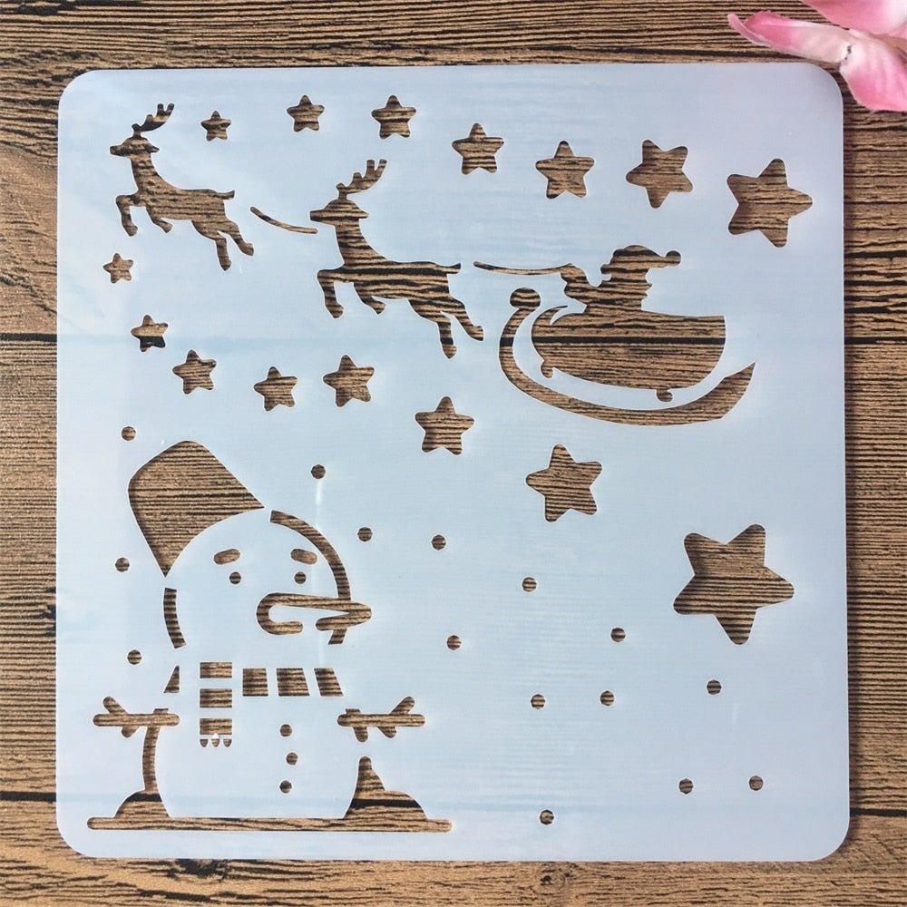 24Pcs/Set 15x15cm Stencils de Natal