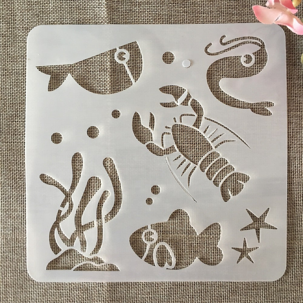 20Pcs/Set 20cm Stencils Marinhos