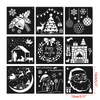 12 Pcs Stencils Feliz Natal