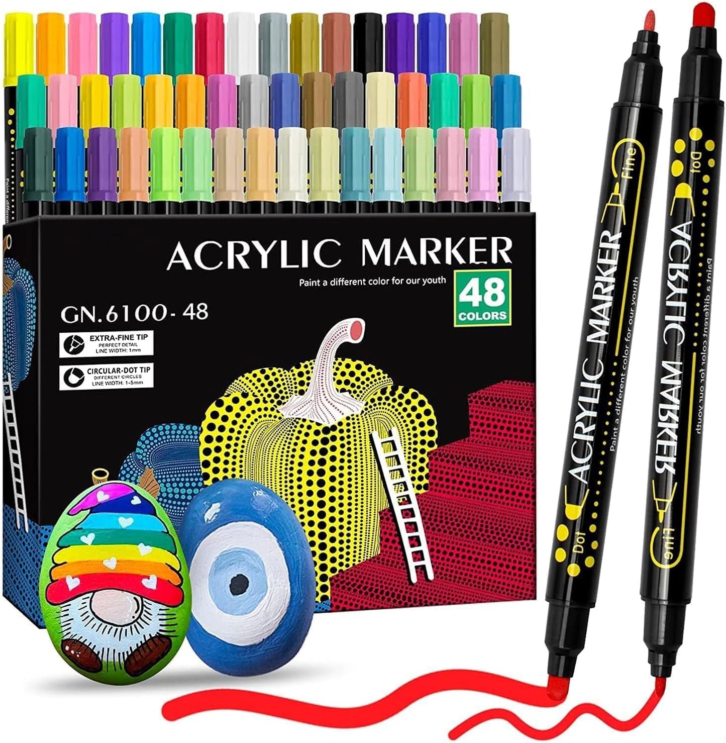 Canetas ArtDual Acrylic - ponta dupla (pontilismo)