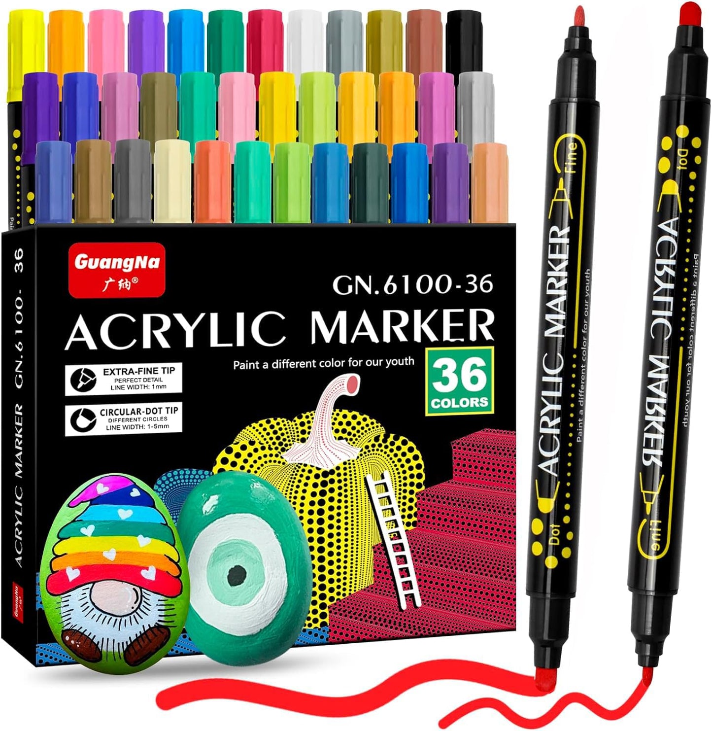 Canetas ArtDual Acrylic - ponta dupla (pontilismo)