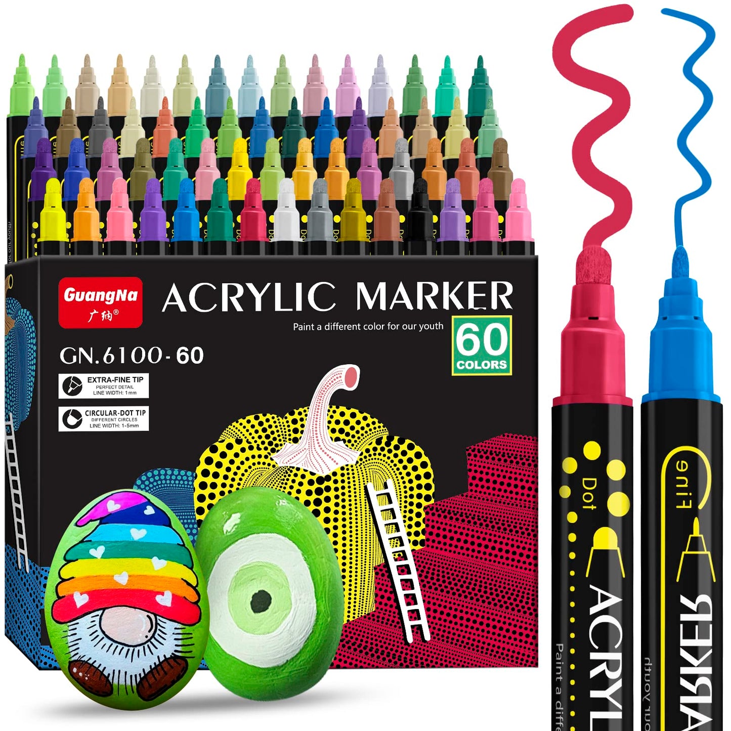 Canetas ArtDual Acrylic - ponta dupla (pontilismo)