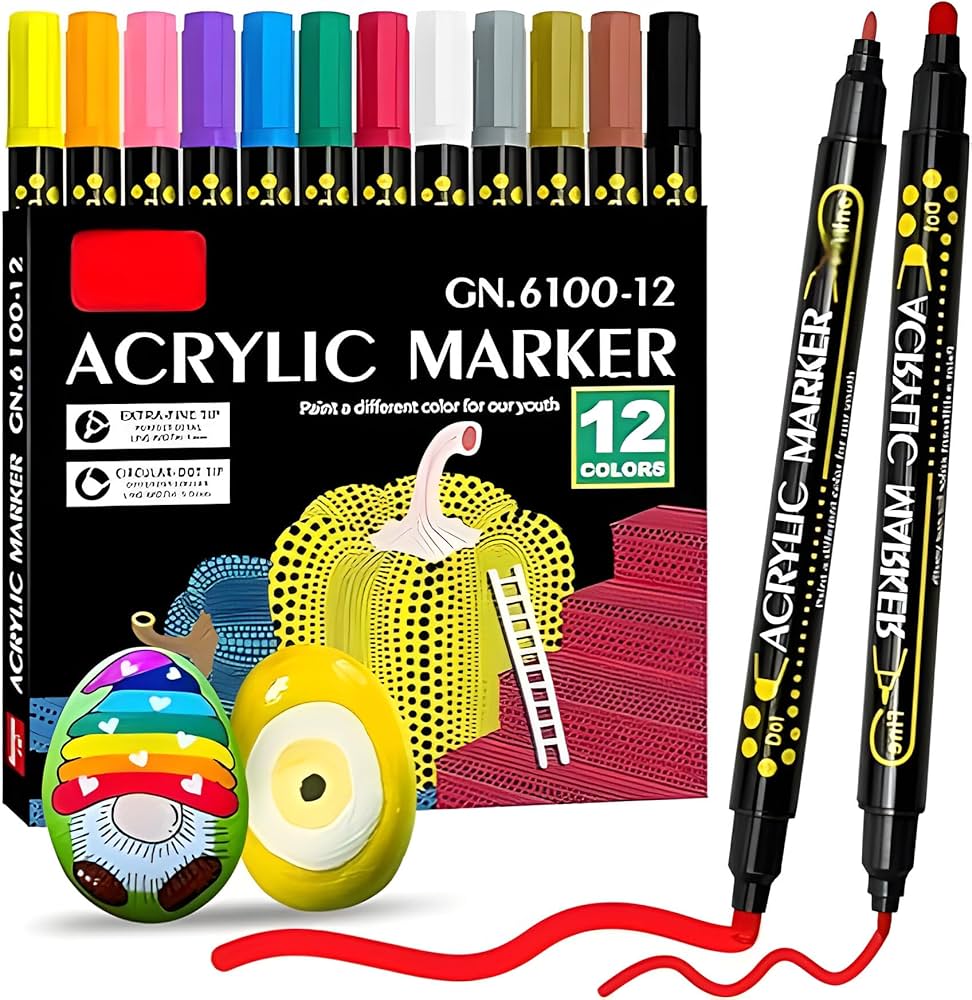 Canetas ArtDual Acrylic - ponta dupla (pontilismo)