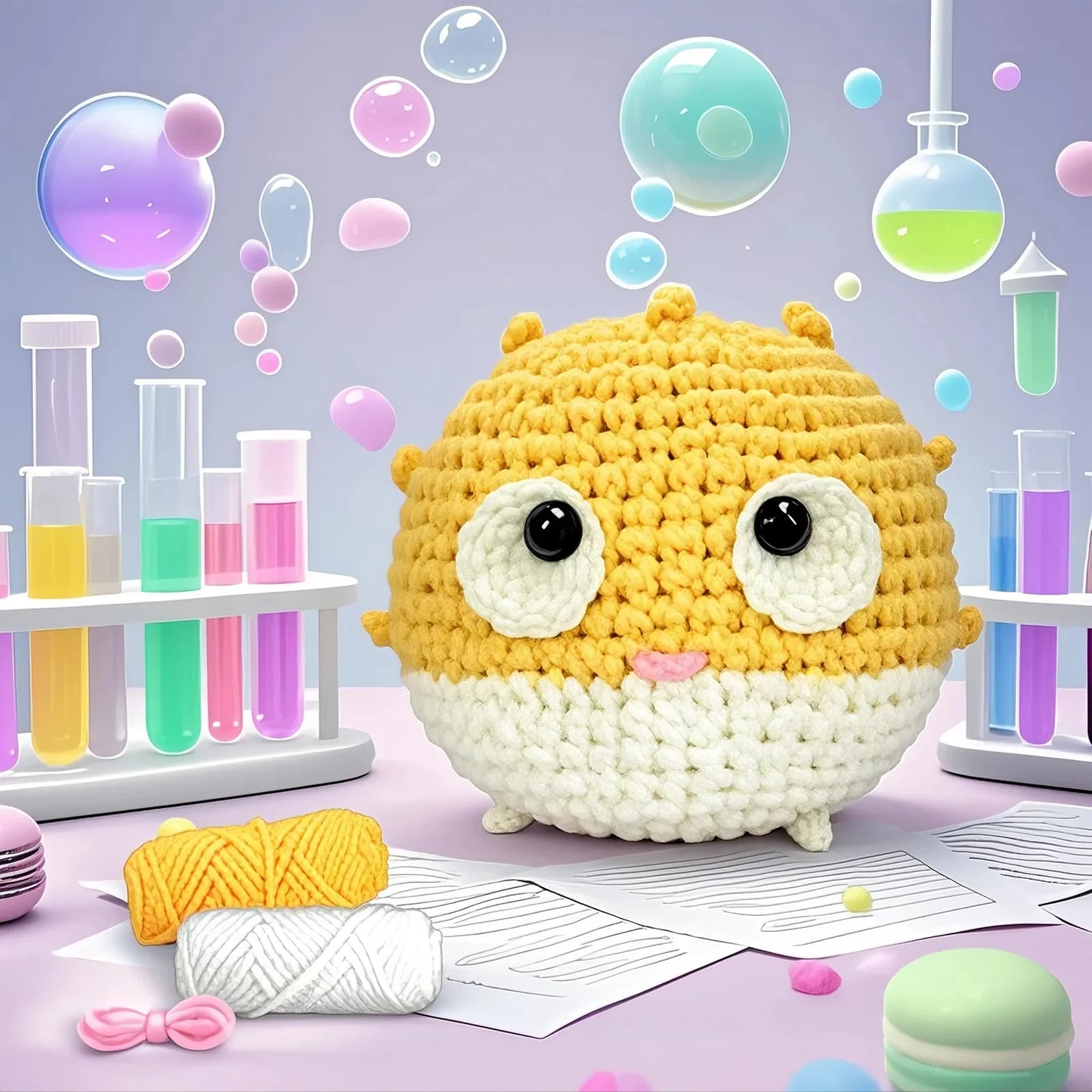 Kit de crochê com tema animal