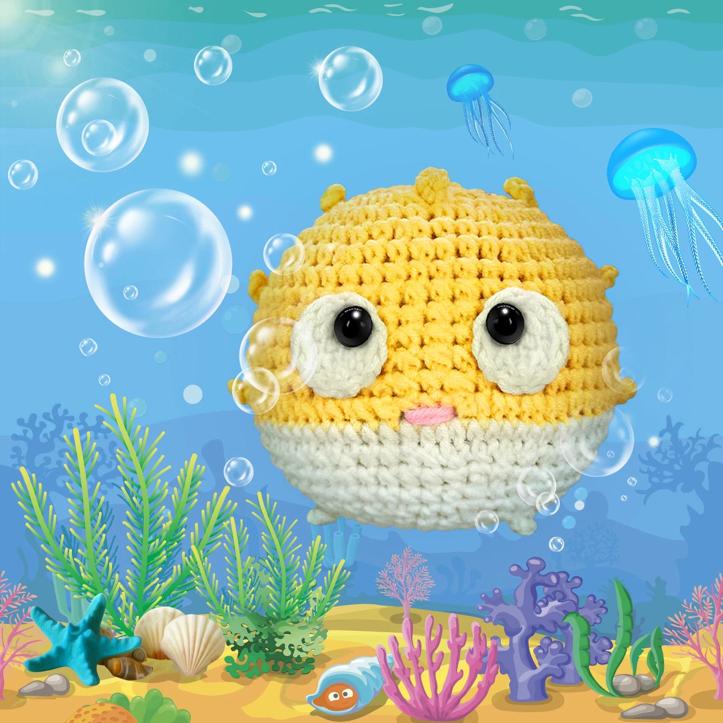 Kit de crochê com tema animal