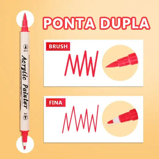 Pinceladas Pastel DuoTip - Marcadores Acrílicos para Arte Multisuperfície