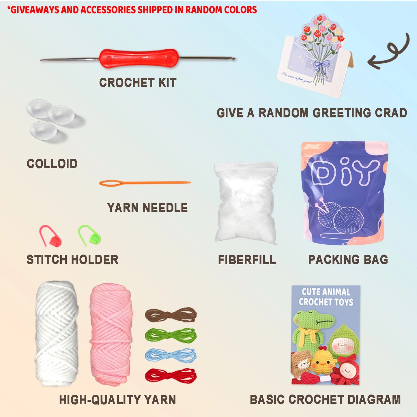 1 conjunto de crochê de bolo para iniciantes