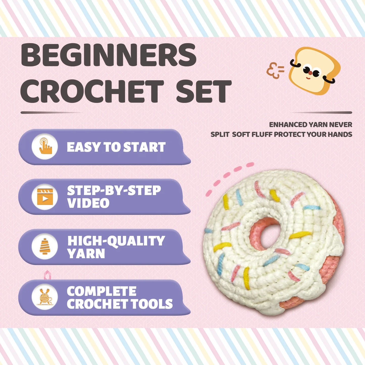 Kit de crochê com tema Donut