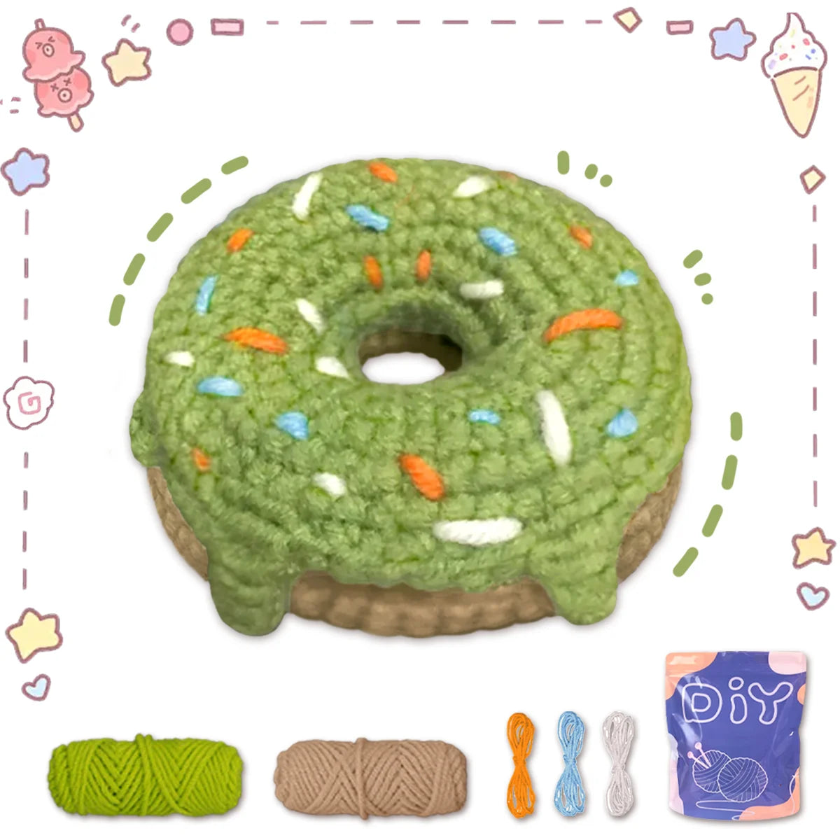 Kit de crochê com tema Donut