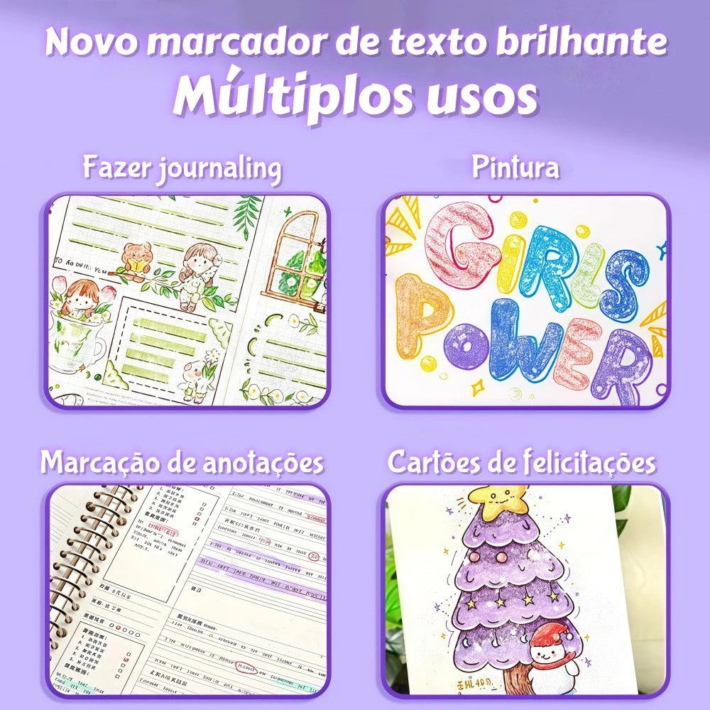 Canetas GliMax (ponta dupla cintilante)