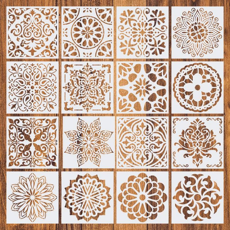 16pcs/set 15x15cm Mandala Stencils