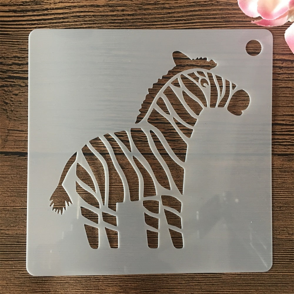 13x13cm Stencils Mundo Animal - 16Pcs