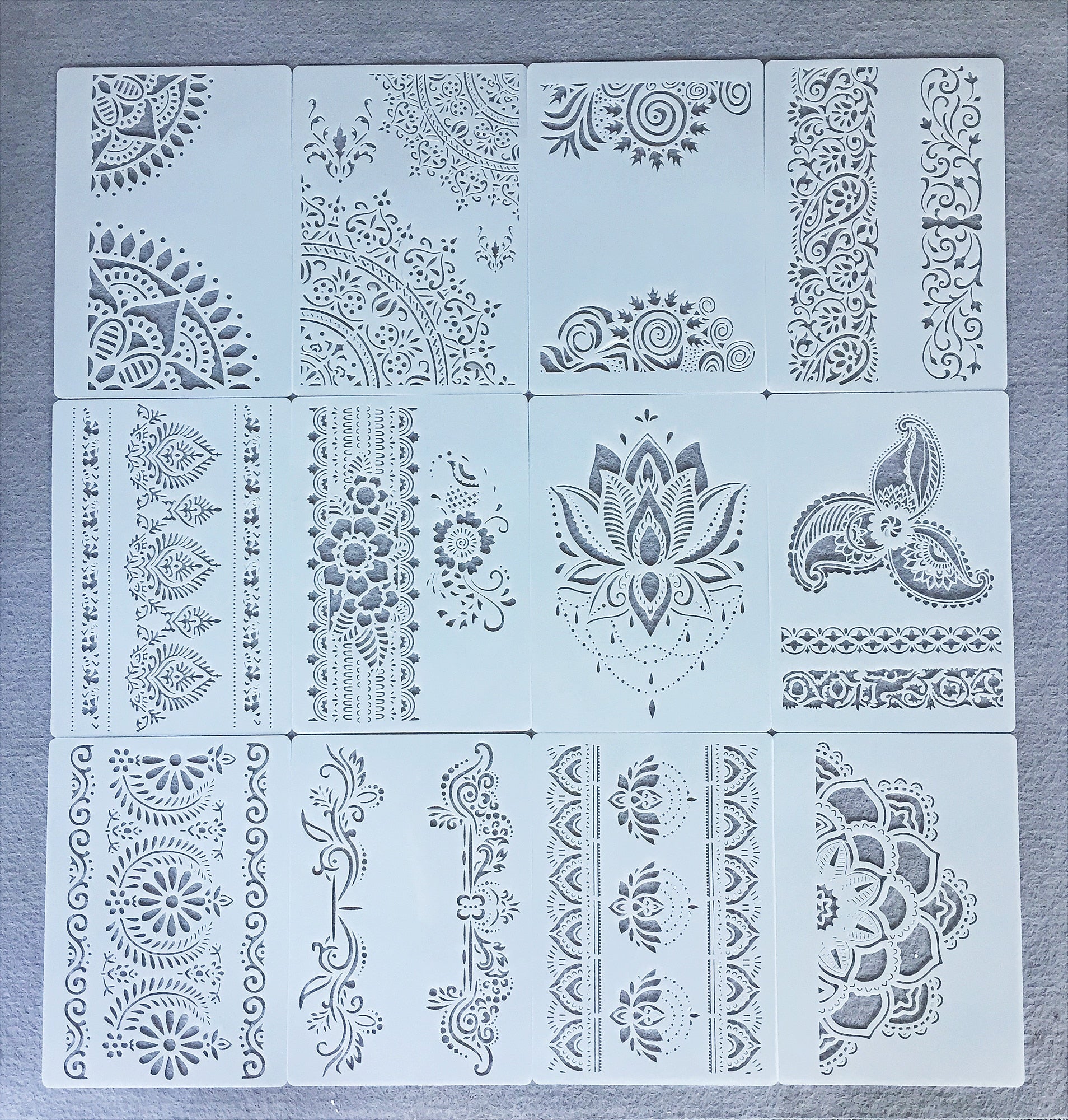 12Pcs/Set A4 29cm Mandala Floral Lotus