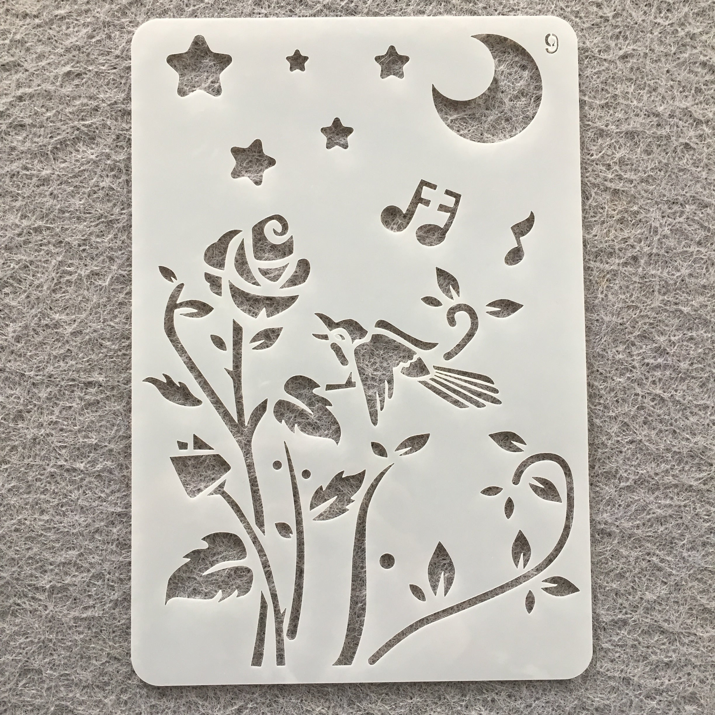 12Pcs/Set 20cm Stencils Flores e Panda