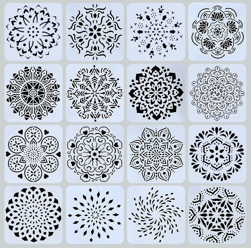 16Pcs/Set 15x15cm Flores Mandalas