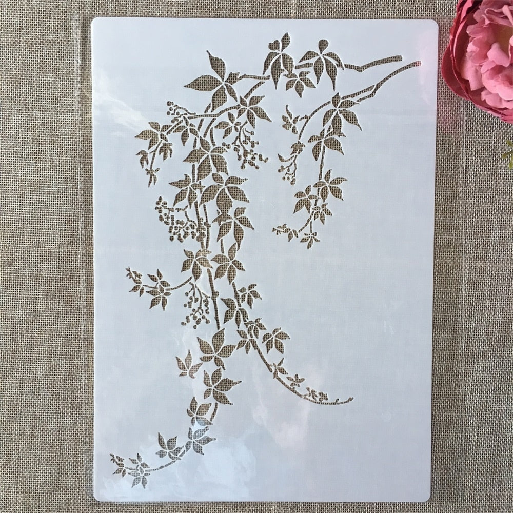 4Pcs A4 Stencils de Flores